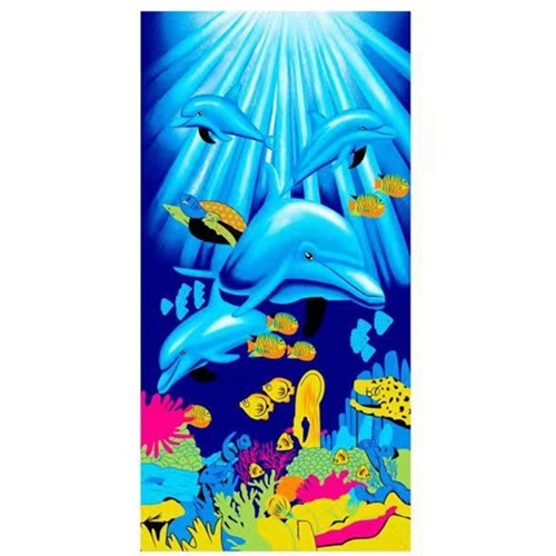 Toallas de Playa con Diseño de Delfines y Arrecife de Coral