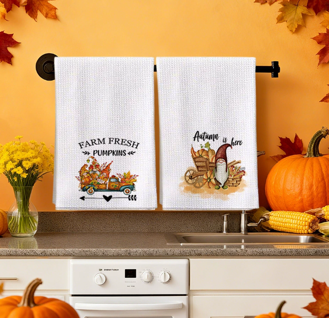 Toallas de cocina de microfibra con diseño estampado y tejido gofre