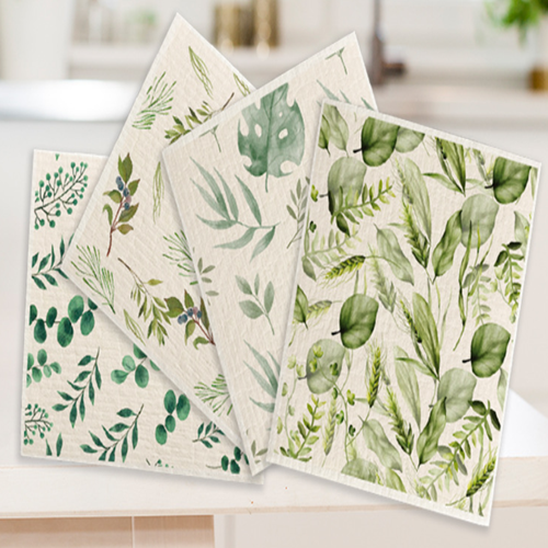 Paño de cocina sueco con estropajo de microfibra para cocina