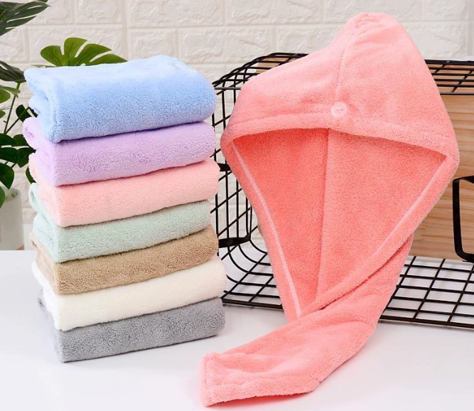 Toallas de microfibra coral para el cabello, turbante para belleza